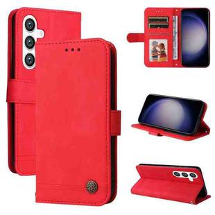 For Samsung Galaxy S24+ Skin Feel Life Tree Metal Button Leather Phone Case(Red)