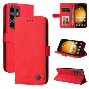 For Samsung Galaxy S24 Ultra Skin Feel Life Tree Metal Button Leather Phone Case(Red)