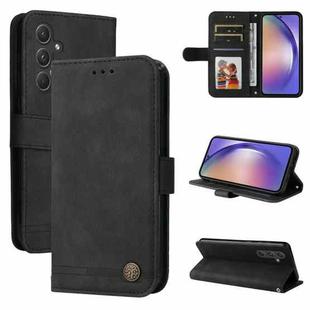 For Samsung Galaxy A55 Skin Feel Life Tree Metal Button Leather Phone Case(Black)