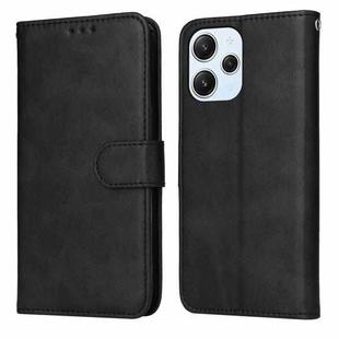 For Xiaomi Redmi 12 4G Classic Calf Texture Flip Leather Phone Case(Black)