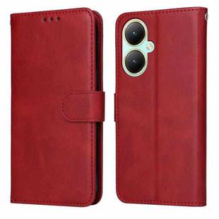 For vivo Y35+ Classic Calf Texture Flip Leather Phone Case(Red)