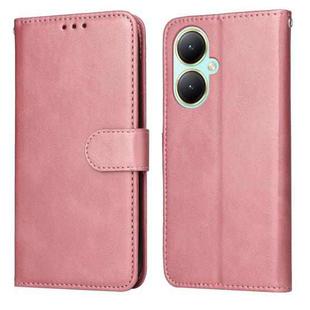 For vivo Y35+ Classic Calf Texture Flip Leather Phone Case(Rose Gold)