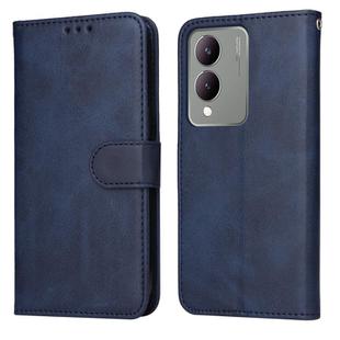 For vivo Y17s Classic Calf Texture Flip Leather Phone Case(Blue)