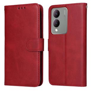 For vivo Y17s Classic Calf Texture Flip Leather Phone Case(Red)