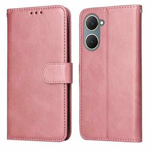 For vivo Y03 4G Classic Calf Texture Flip Leather Phone Case(Rose Gold)