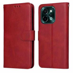 For vivo Y28 4G Global Classic Calf Texture Flip Leather Phone Case(Red)