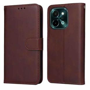 For vivo Y28 4G Global Classic Calf Texture Flip Leather Phone Case(Brown)