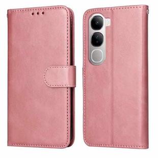 For vivo V40 Lite 4G / 5G IDN Classic Calf Texture Flip Leather Phone Case(Rose Gold)