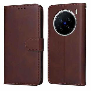 For vivo X200 Pro Classic Calf Texture Flip Leather Phone Case(Brown)