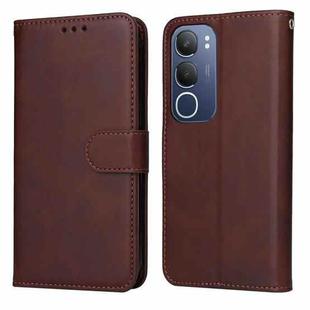 For vivo Y19s Classic Calf Texture Flip Leather Phone Case(Brown)