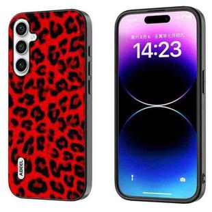 For Samsung Galaxy A24 4G ABEEL Black Edge Leopard Phone Case(Red Leopard)
