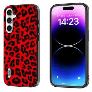 For Samsung Galaxy M54 5G ABEEL Black Edge Leopard Phone Case(Red Leopard)