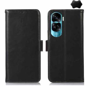 For Honor 90 Lite 5G / X50i Crazy Horse Top Layer Cowhide Leather Phone Case(Black)