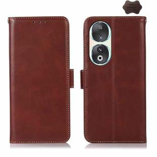 For Honor 90 Crazy Horse Top Layer Cowhide Leather Phone Case(Brown)