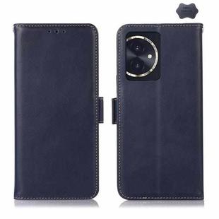 For Honor 100 Crazy Horse Top Layer Cowhide Leather Phone Case(Blue)