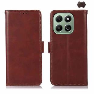 For Honor X6b Crazy Horse Top Layer Cowhide Leather Phone Case(Brown)