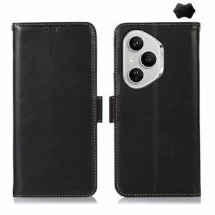 For Honor 400 Pro Global 160.8mm Crazy Horse Top Layer Cowhide Leather Phone Case(Black)