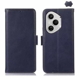 For Honor 400 Pro Global 160.8mm Crazy Horse Top Layer Cowhide Leather Phone Case(Blue)