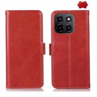 For Honor X6c 4G Crazy Horse Top Layer Cowhide Leather Phone Case(Red)