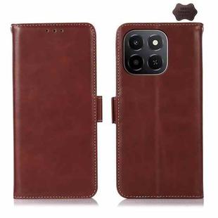 For Honor X6c 4G Crazy Horse Top Layer Cowhide Leather Phone Case(Brown)