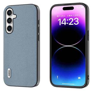 For Samsung Galaxy A24 4G ABEEL Black Edge Genuine Leather Mino Phone Case(Blue)