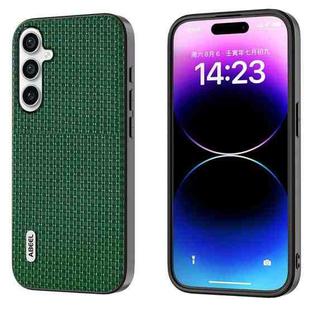 For Samsung Galaxy M54 5G ABEEL Genuine Leather Luxury Black Edge Phone Case(Night Green)