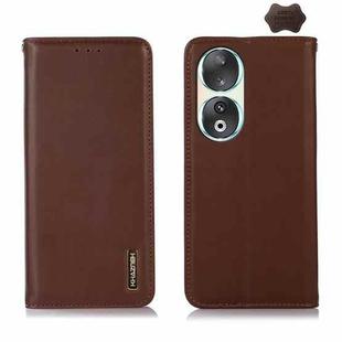 For Honor 90 KHAZNEH Nappa Top Layer Cowhide Leather Phone Case(Brown)