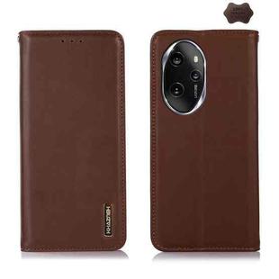 For Honor 100 Pro KHAZNEH Nappa Top Layer Cowhide Leather Phone Case(Brown)