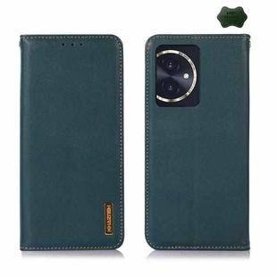 For Honor 100 KHAZNEH Nappa Top Layer Cowhide Leather Phone Case(Green)