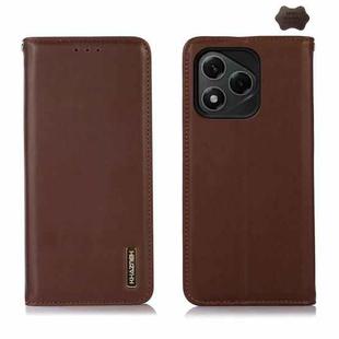 For Honor 400 Lite KHAZNEH Nappa Top Layer Cowhide Leather Phone Case(Brown)