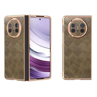 For Huawei Mate X5 Nano Plating Weave Plaid Texture PU Phone Case(Green)