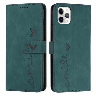 For iPhone 15 Pro Skin Feel Heart Pattern Leather Phone Case(Green)