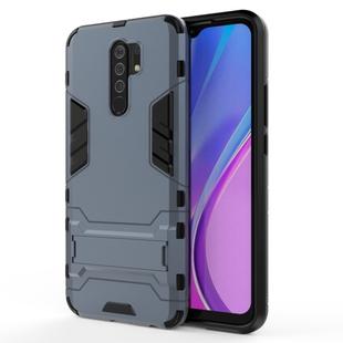 For Xiaomi Redmi 9 PC + TPU Shockproof Protective Case with Invisible Holder(Navy Blue)