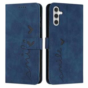 For Samsung Galaxy S23 FE 5G Skin Feel Heart Pattern Leather Phone Case(Blue)