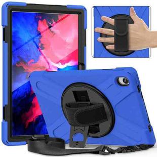 For Lenovo Tab P11 Silicone Hybrid PC Tablet Case with Grip & Shoulder Strap(Blue)