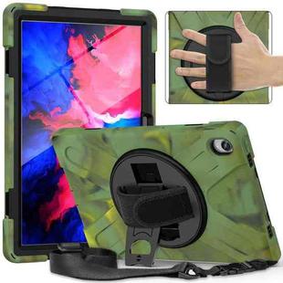 For Lenovo Tab P11 Silicone Hybrid PC Tablet Case with Grip & Shoulder Strap(Camouflage)