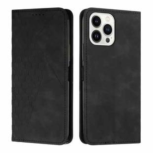 For iPhone 15 Pro Diamond Splicing Skin Feel Magnetic Leather Phone Case(Black)