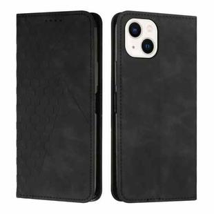 For iPhone 15 Plus Diamond Splicing Skin Feel Magnetic Leather Phone Case(Black)