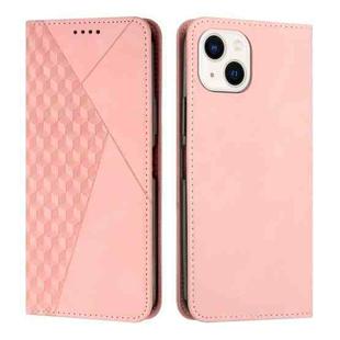 For iPhone 15 Diamond Splicing Skin Feel Magnetic Leather Phone Case(Rose Gold)