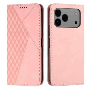 For iPhone 17 Pro Max Diamond Splicing Skin Feel Magnetic Leather Phone Case(Rose Gold)