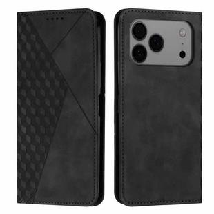 For iPhone 17 Pro Max Diamond Splicing Skin Feel Magnetic Leather Phone Case(Black)