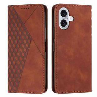For iPhone 17 Diamond Splicing Skin Feel Magnetic Leather Phone Case(Brown)