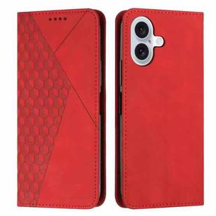 For iPhone 17 Diamond Splicing Skin Feel Magnetic Leather Phone Case(Red)