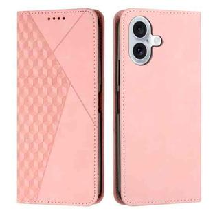 For iPhone 17 Diamond Splicing Skin Feel Magnetic Leather Phone Case(Rose Gold)