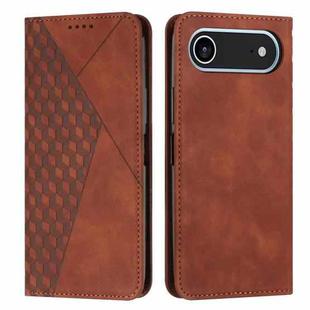 For iPhone 17 Air Diamond Splicing Skin Feel Magnetic Leather Phone Case(Brown)