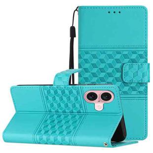 For iPhone 17 Diamond Embossed Skin Feel Leather Phone Case(Blue)