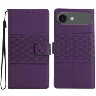 For iPhone 17 Air Diamond Embossed Skin Feel Leather Phone Case(Purple)