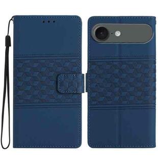 For iPhone 17 Air Diamond Embossed Skin Feel Leather Phone Case(Dark Blue)