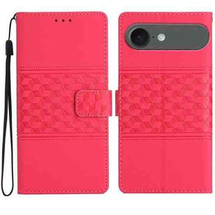 For iPhone 17 Air Diamond Embossed Skin Feel Leather Phone Case(Red)