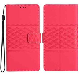 For iPhone 17 Pro Max Diamond Embossed Skin Feel Leather Phone Case(Red)